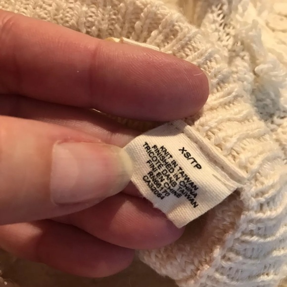 Anthropologie MOTH Bramble Fringe Sweater Ivory Pullover Knit Wool Alpaca Blends - Picture 10 of 11